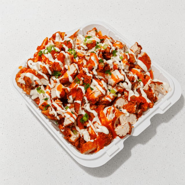 Buffalo Ranch Loaded Chicken Fries.